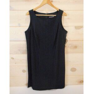 NWT Elemental Stretch Womens sz 16 Sleeveless Dress Navy Pinstripe Office Career